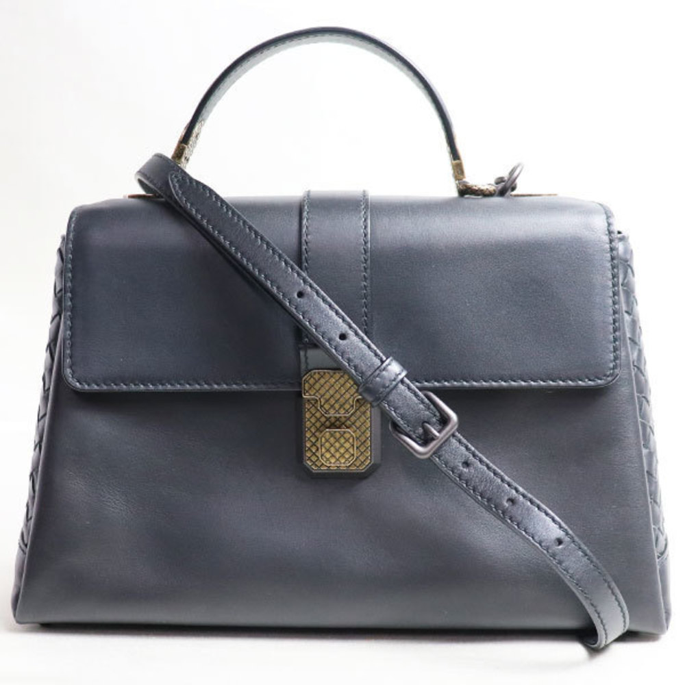 Bottega Veneta Nero Calf Medium Piazza 2Way Shoulder Bag Black